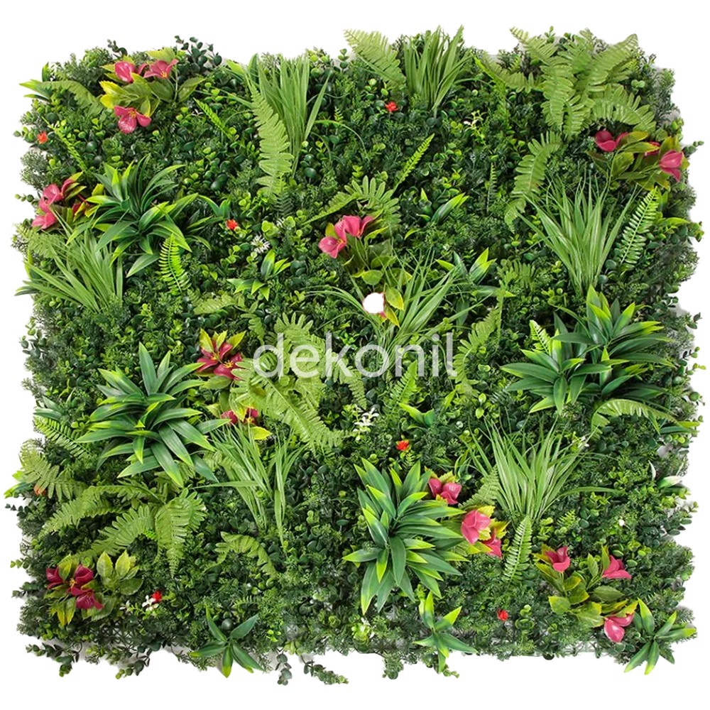 Künstliche Pflanzen- & Blumen Vertikal Gartenpaneel 100×100 cm - 1025