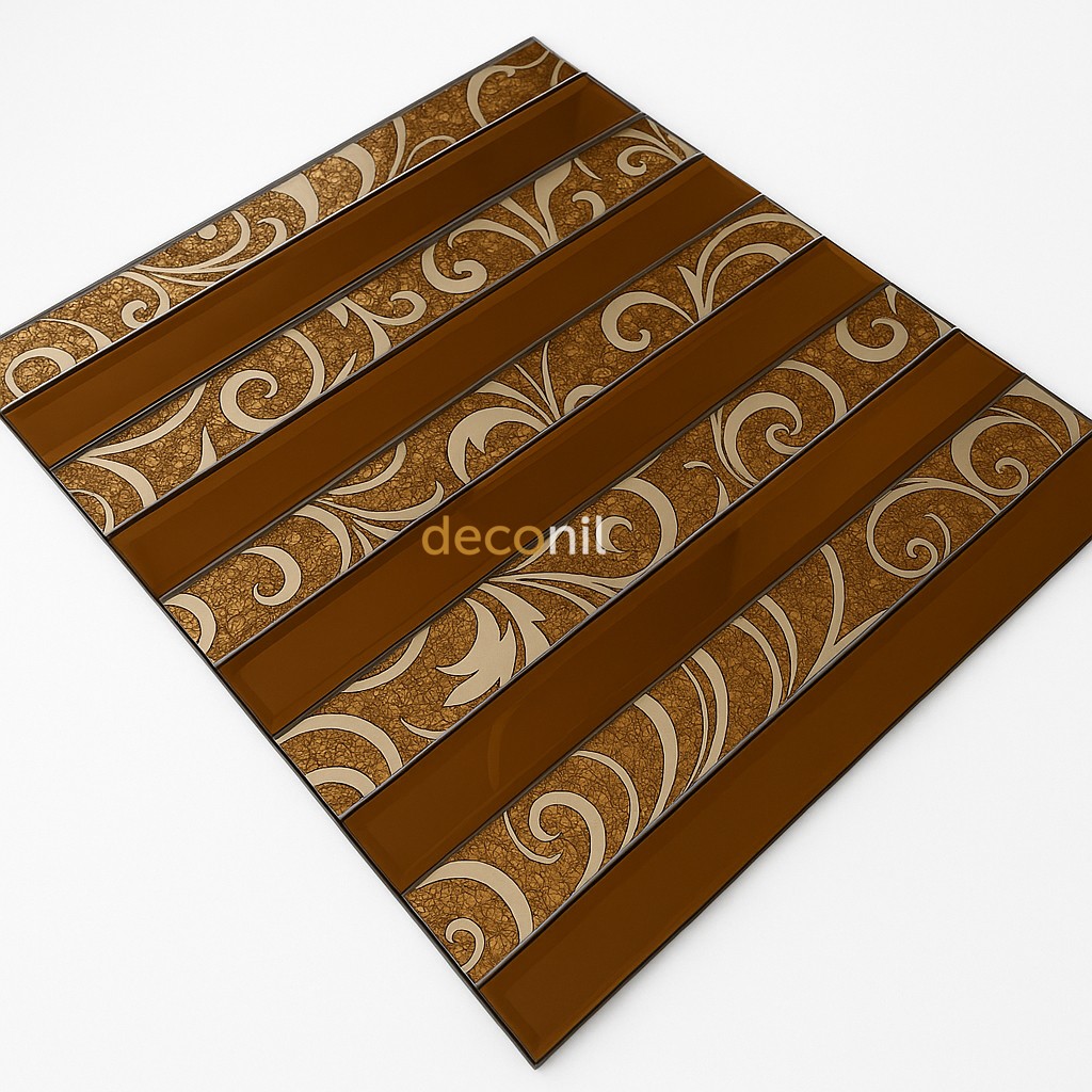 Selbstklebende Fliesenspiegel Spiegel mit Streifen 30×30 cm - D10