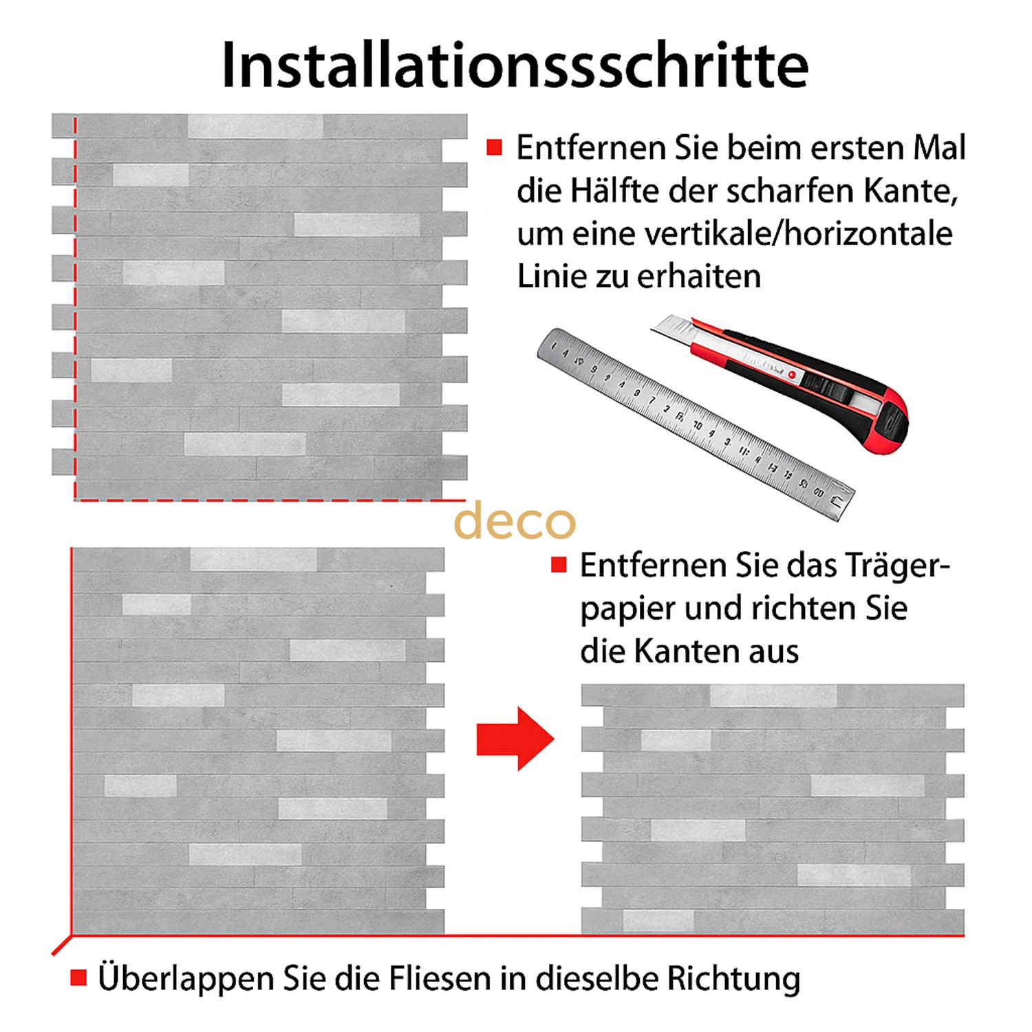Selbstklebende Mosaikfliese Steinoptik–Silber 29×29 cm (10 Stück)