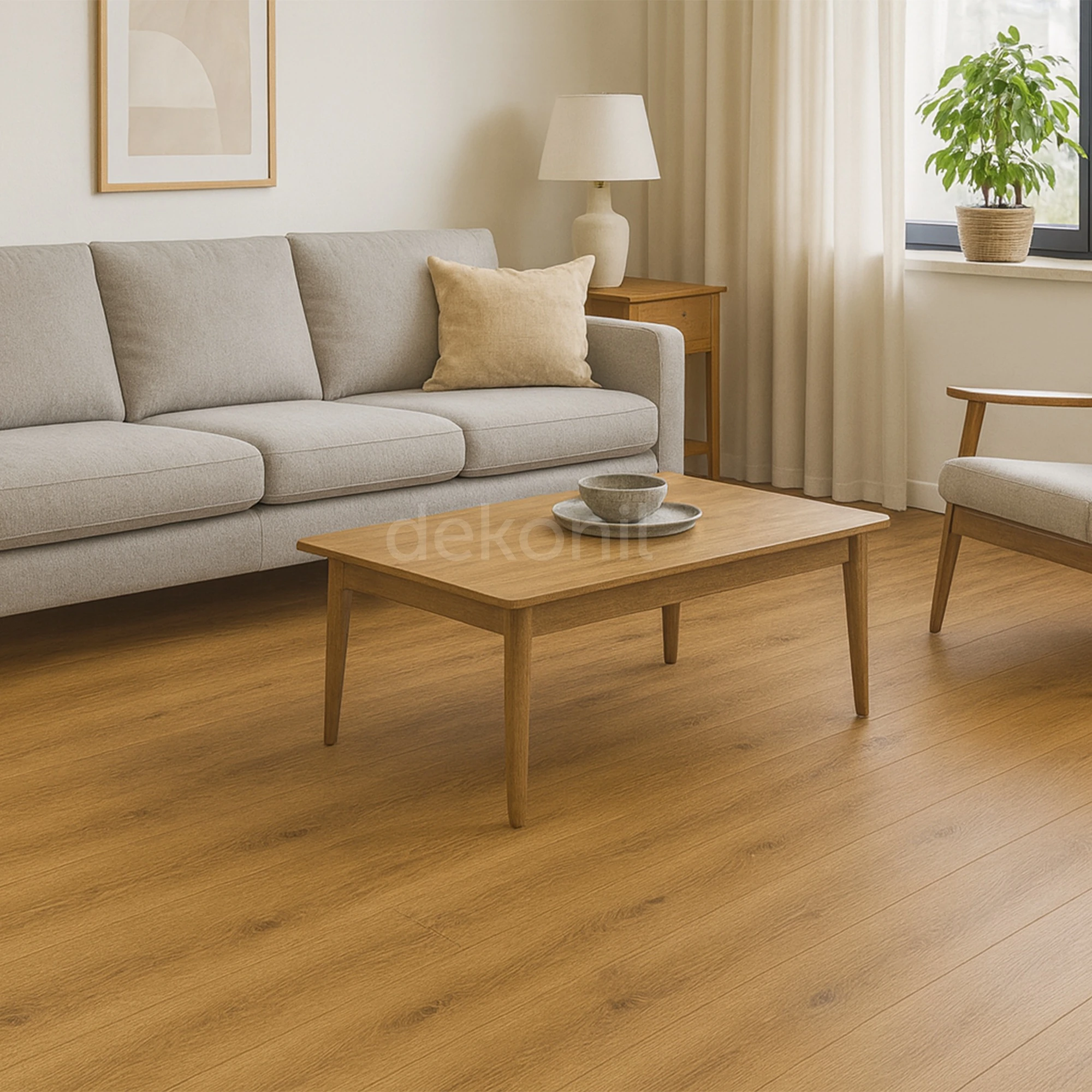 SPC Bodenbelag Eichenoptik – Wasserfeste Bodenpaneele 22,8×120 cm (Paket: 9 Stück / 2,50 m²)