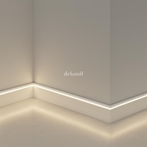 Istanbul LED Lackierbare Sockelleiste 10 cm