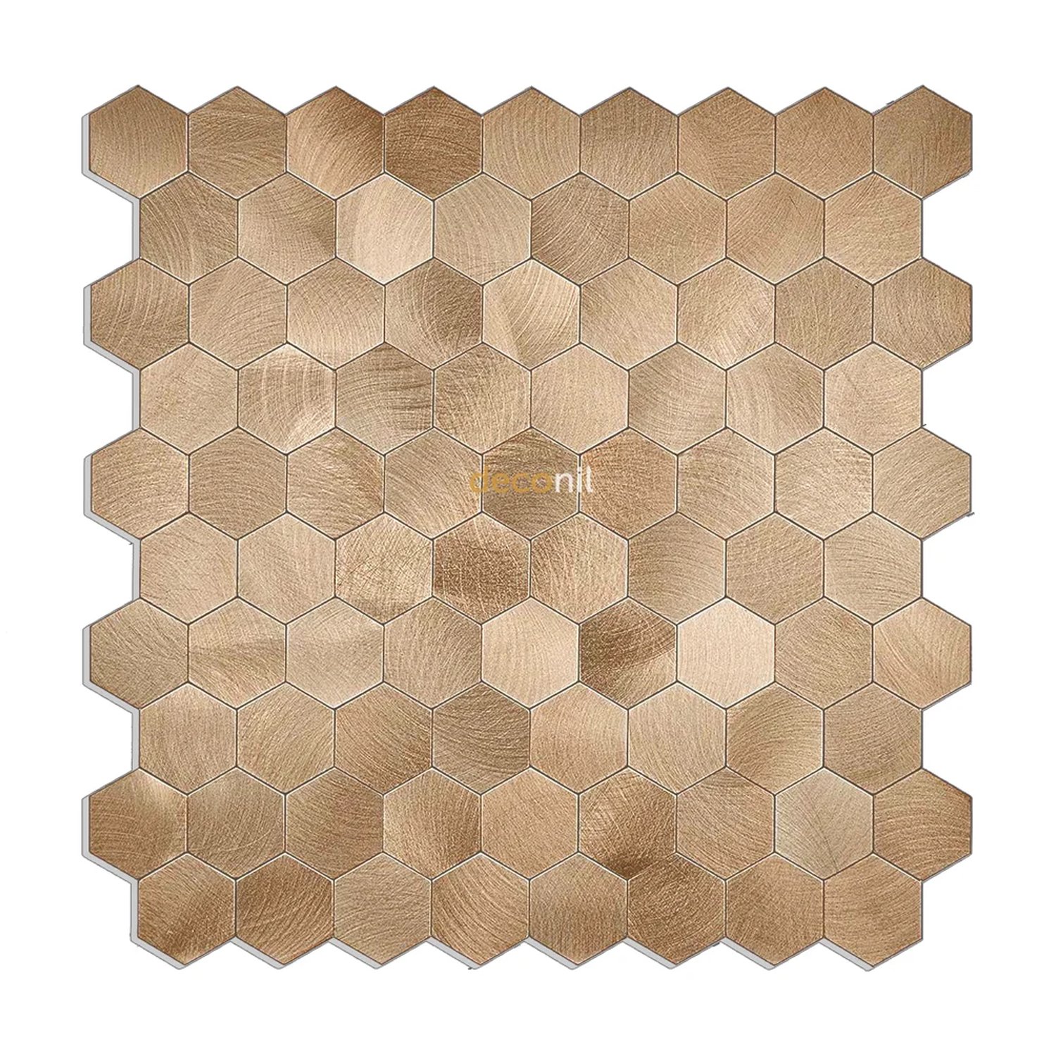 Selbstklebende Mosaikfliese Hexagon Kupfer 29*28 cm