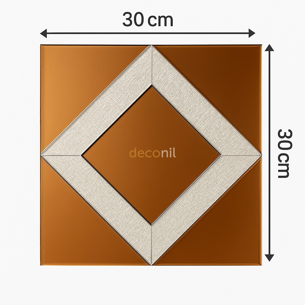 Selbstklebende Muster Spiegel Fliesenkachel 30*30 cm