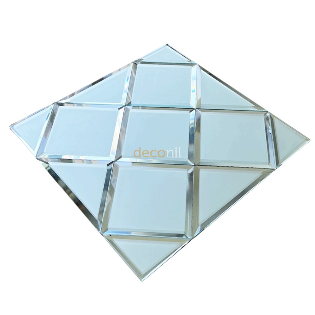 Selbstklebende Spiegel Fliese Geometrisch 30×30 cm - D16