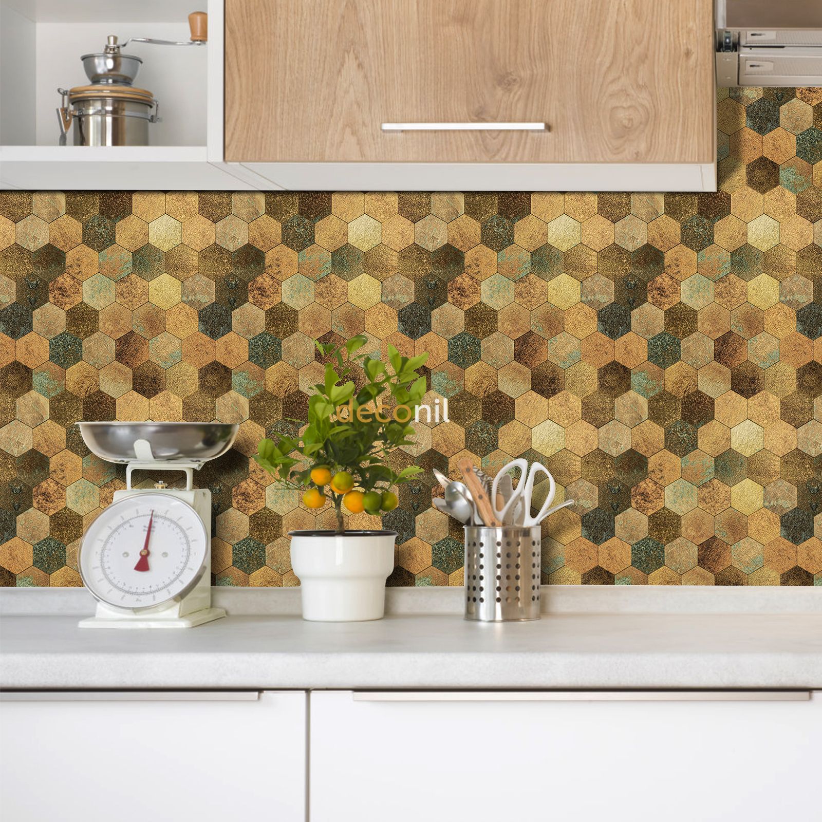 Selbstklebende Mosaikfliese Hexagon Mix 29*28 cm (10 Stück)