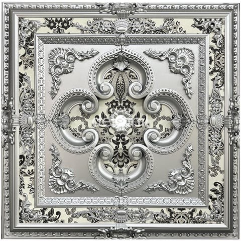 Quadratische Palastdecke 90 cm - Silber