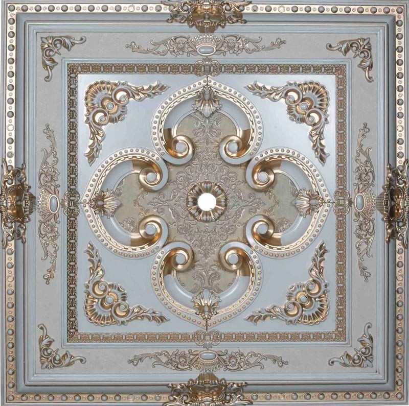 Quadratische Palastdecke 90 cm - Creme