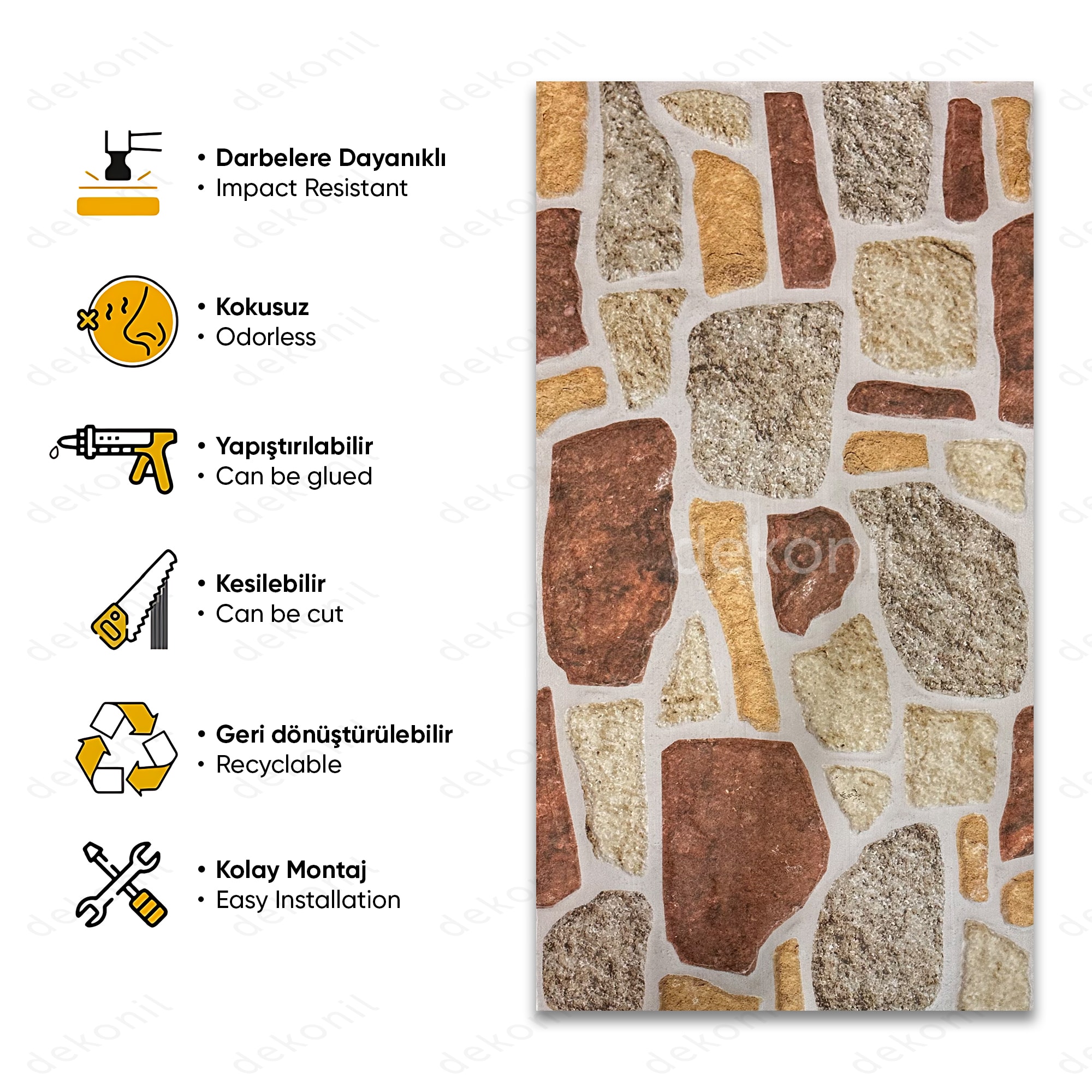 3D Natursteinoptik EPS Wandpaneel 50*120 cm