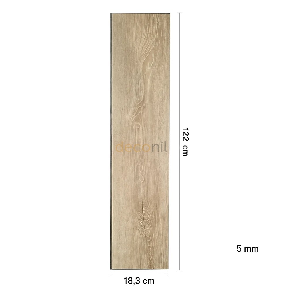 Luxus SPC Bodenbelag 5 mm Steinoptik 18.3 cm × 122 cm  12 Stück - Oak