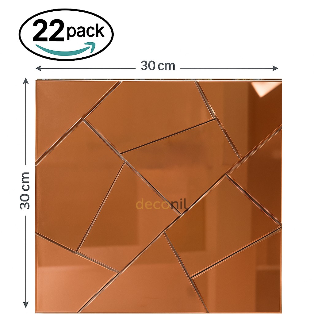 Selbstklebende Spiegel Fliese Geometrisch 30×30 cm