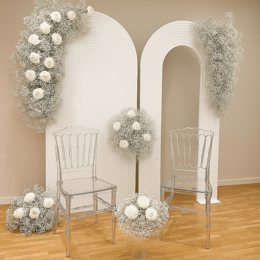 Wooden Backdrop Set White