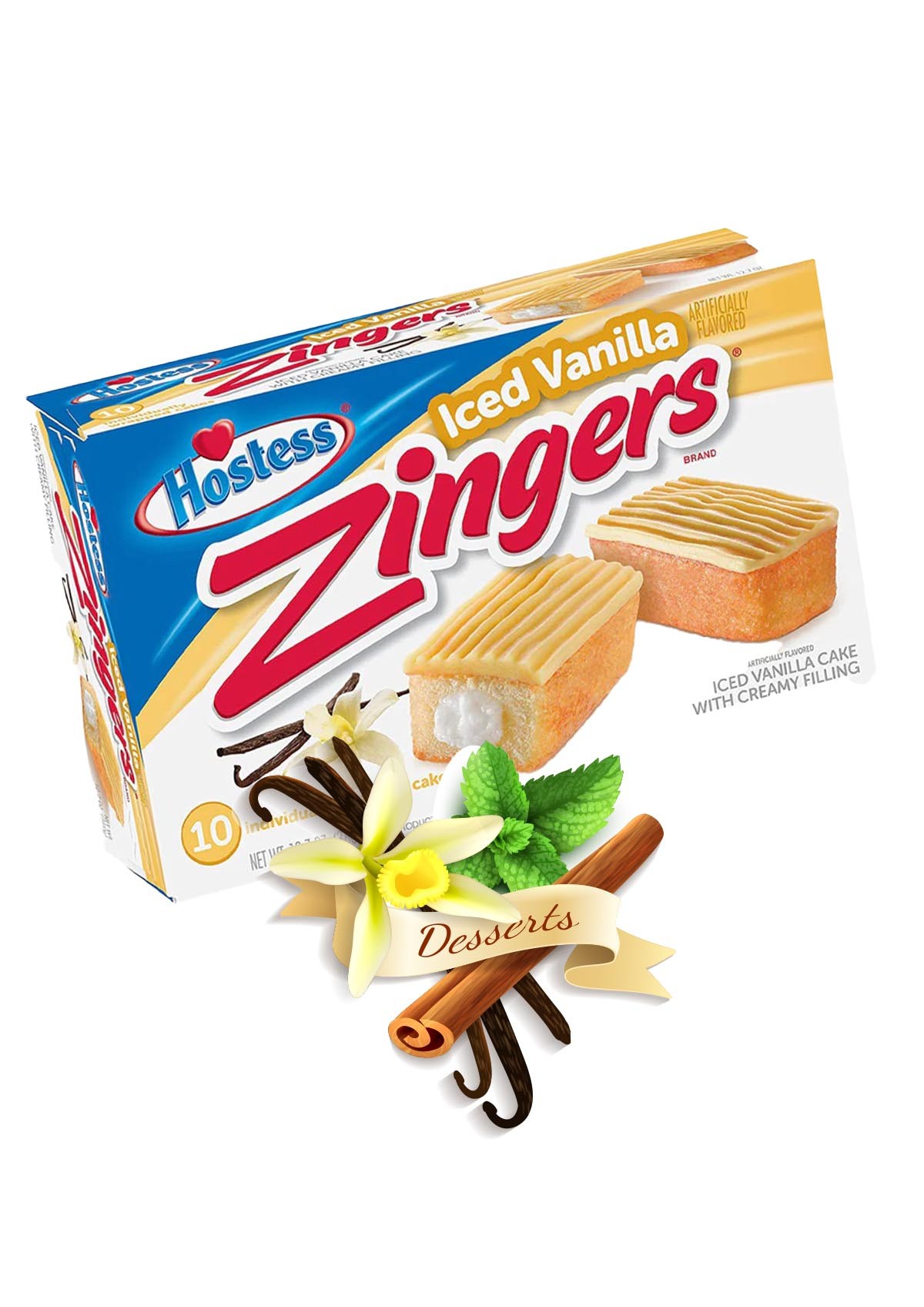 Hostess Zinger Iced Vanilla - 1 Pck 12 Stck