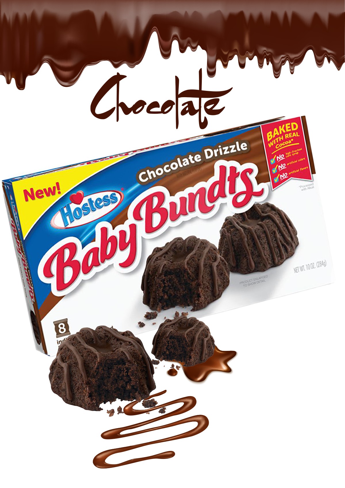 Hostess Baby Bundts Chocolate Drizzle - 6 Stck