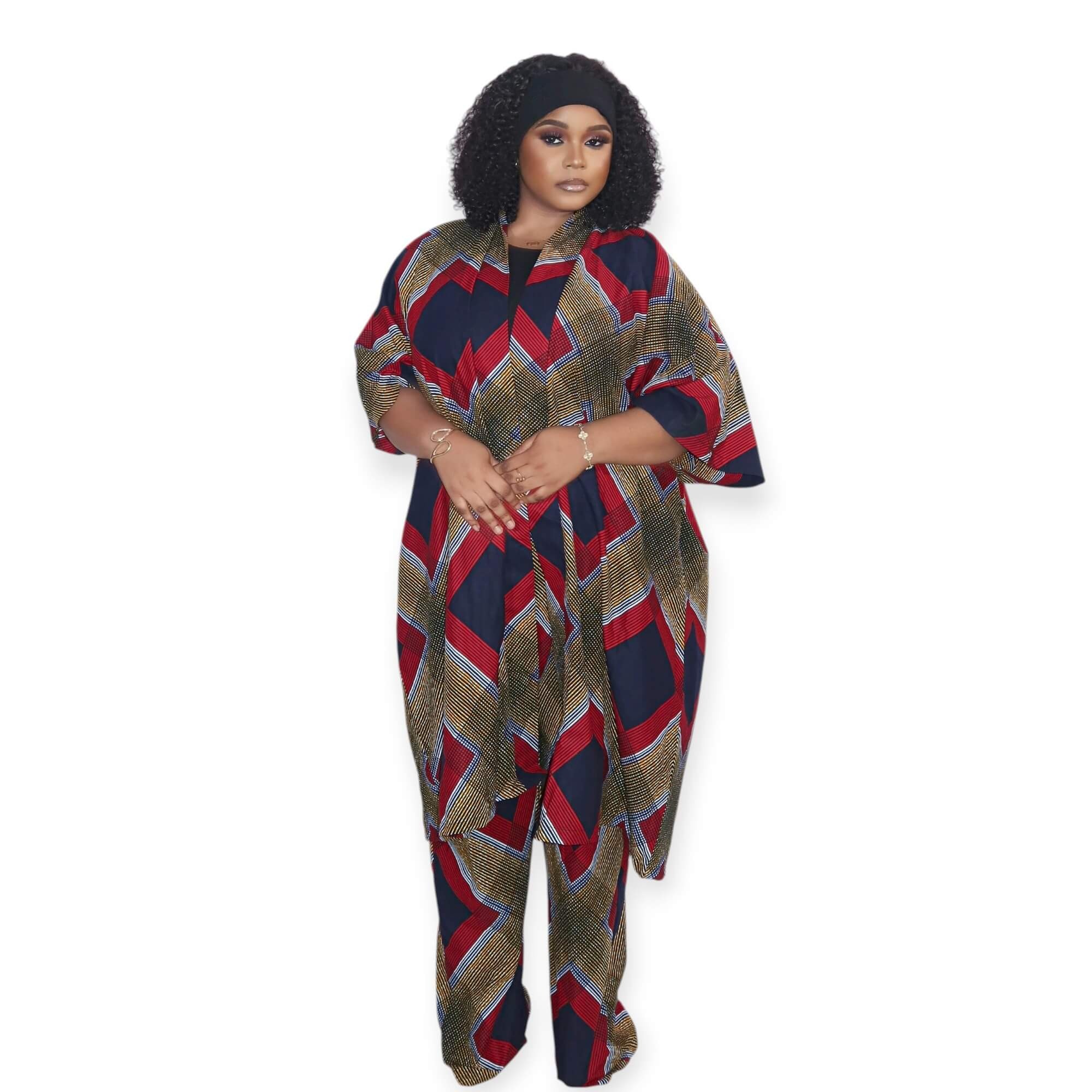 Bukola - Afrikanischer Print Kimono-Hosenset