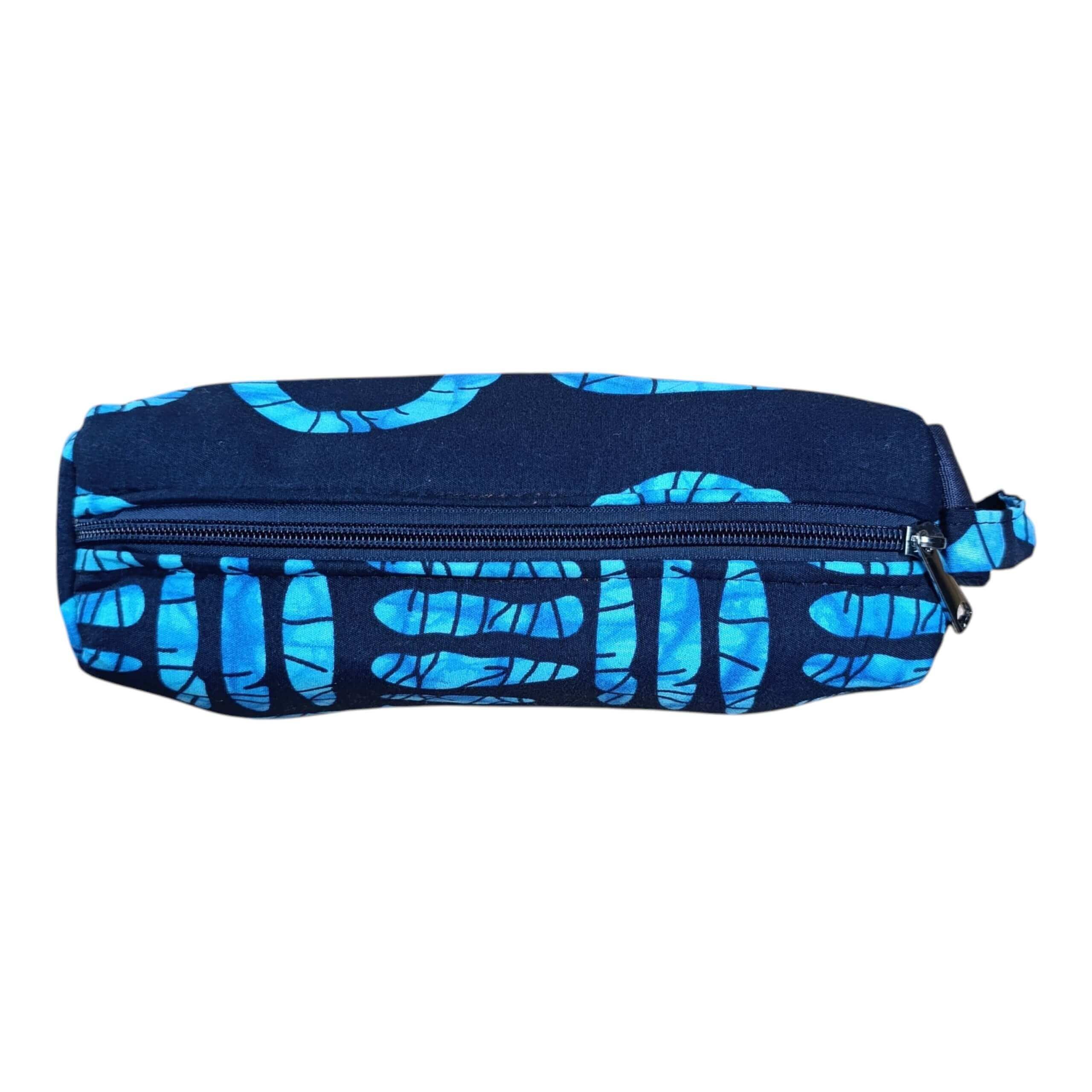 African Print Pencil case / Pencil pouch / Cosmetic purse - Blue