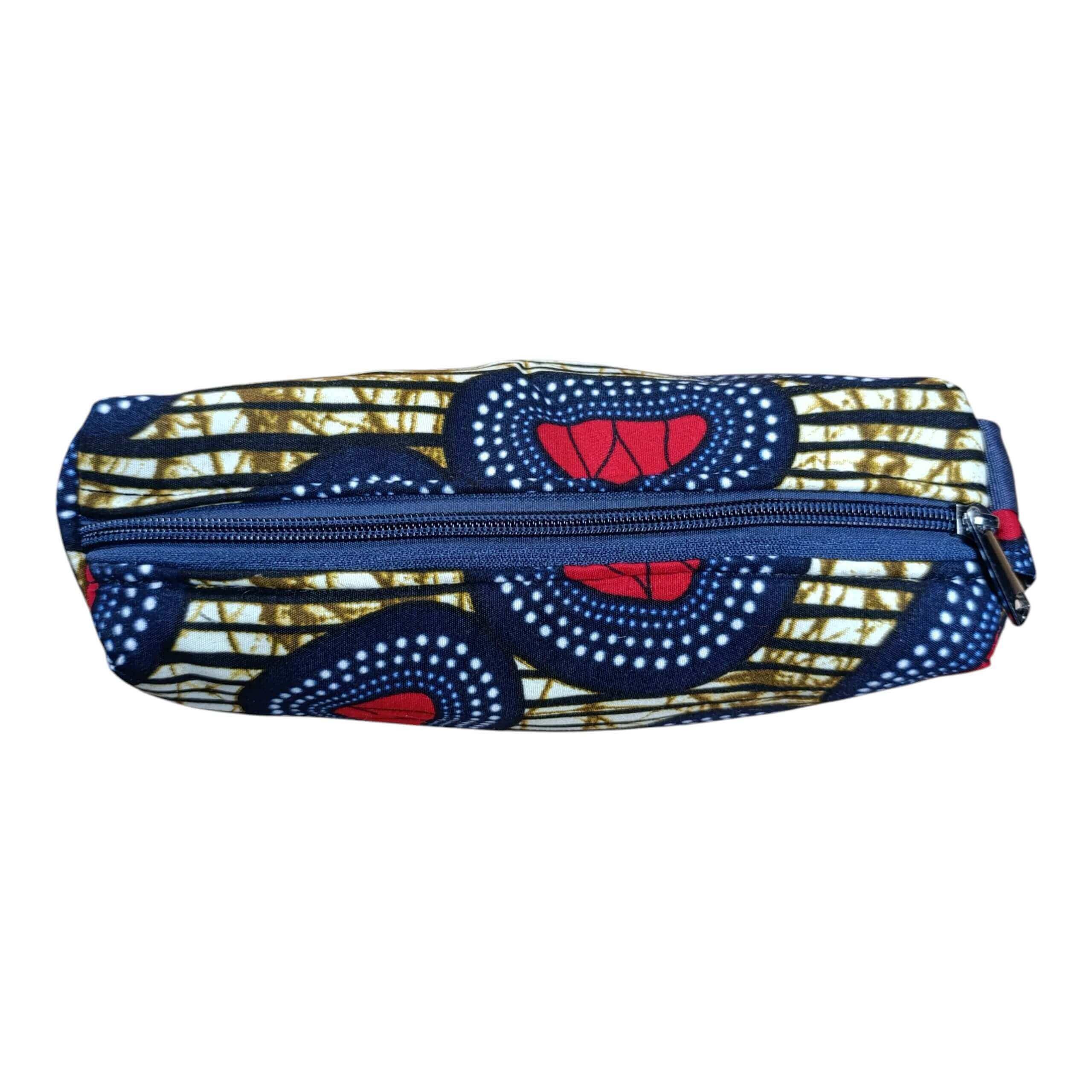 Afrikanischer Print Schlampermäppchen / Federmäppchen / Kosmetiktasche - Rot