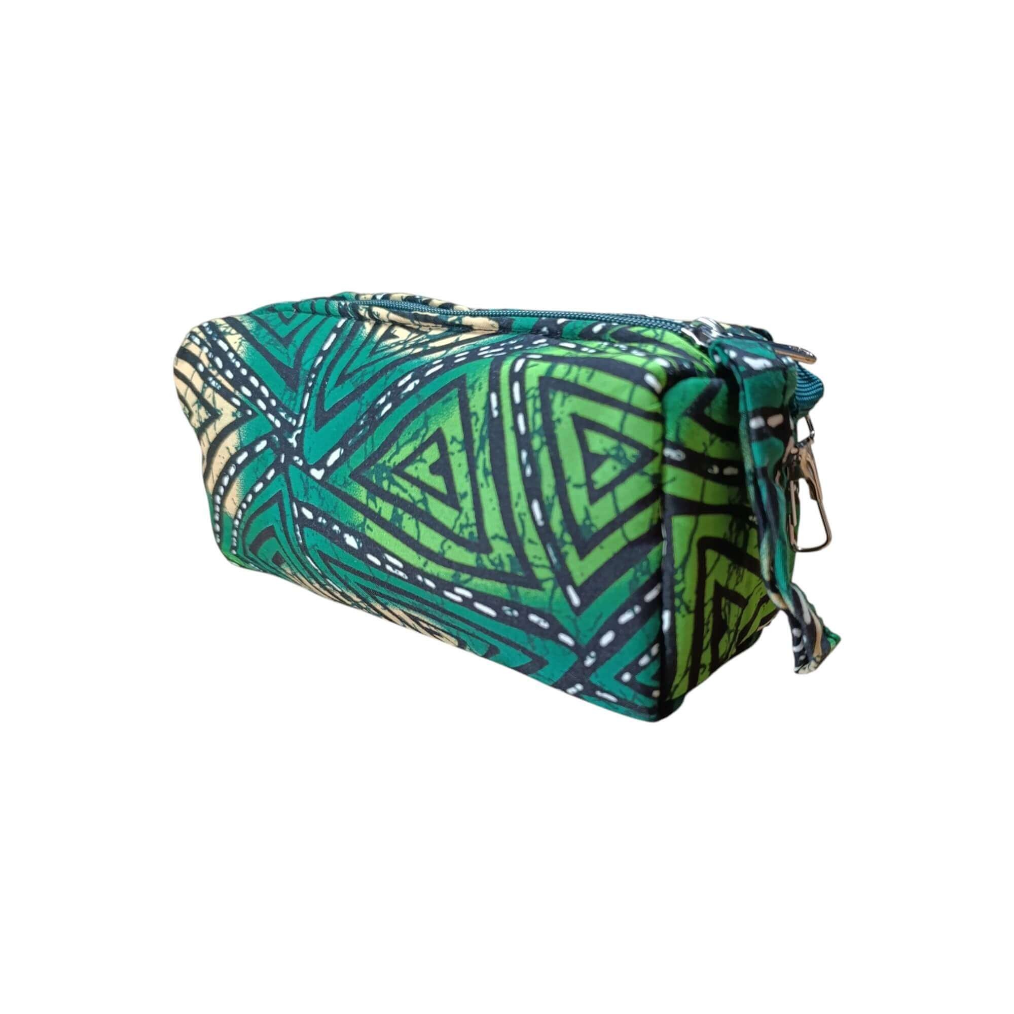 Afrikanischer Print Schlampermäppchen / Federmäppchen / Kosmetiktasche - Grün