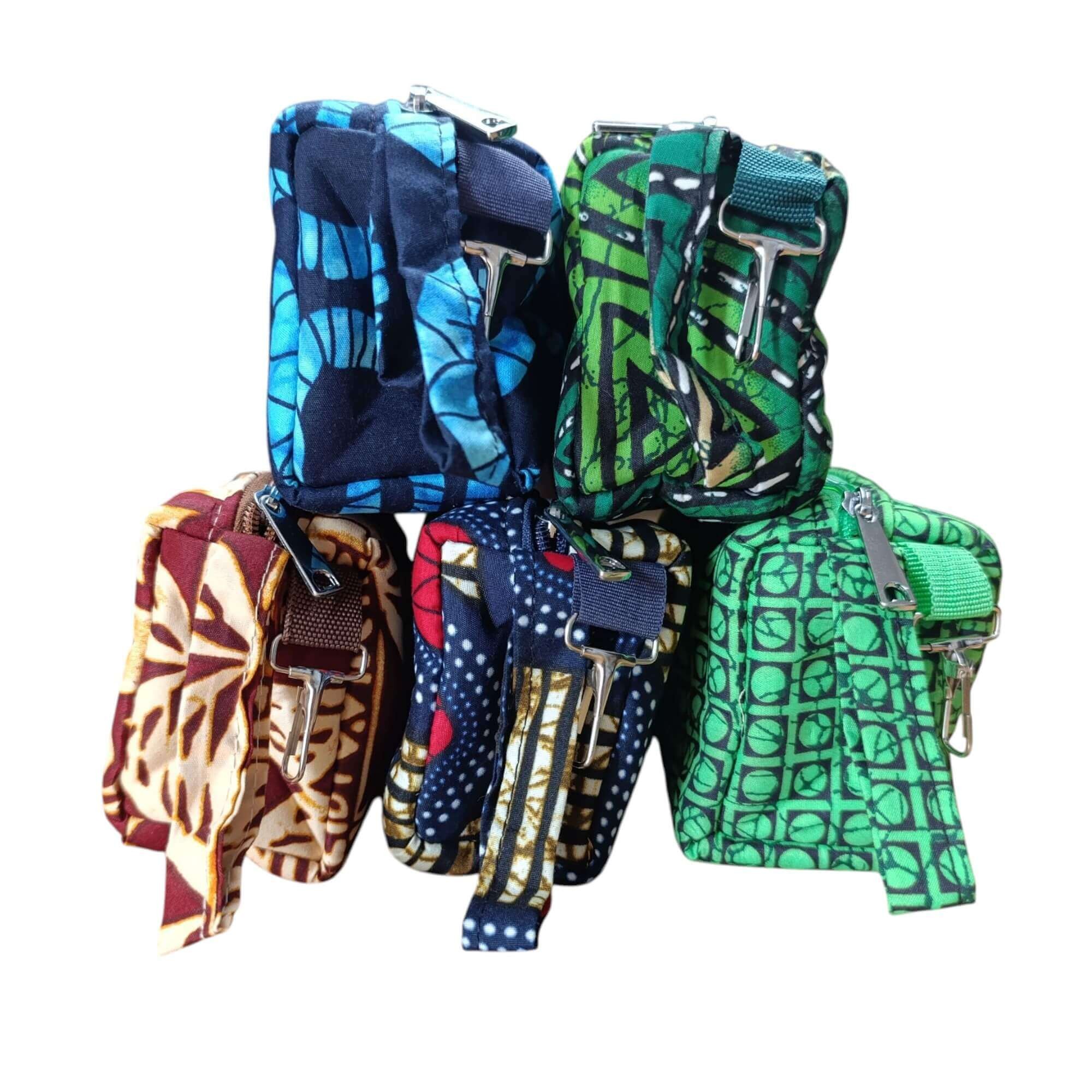 Afrikanischer Print Schlampermäppchen / Federmäppchen / Kosmetiktasche - Grün