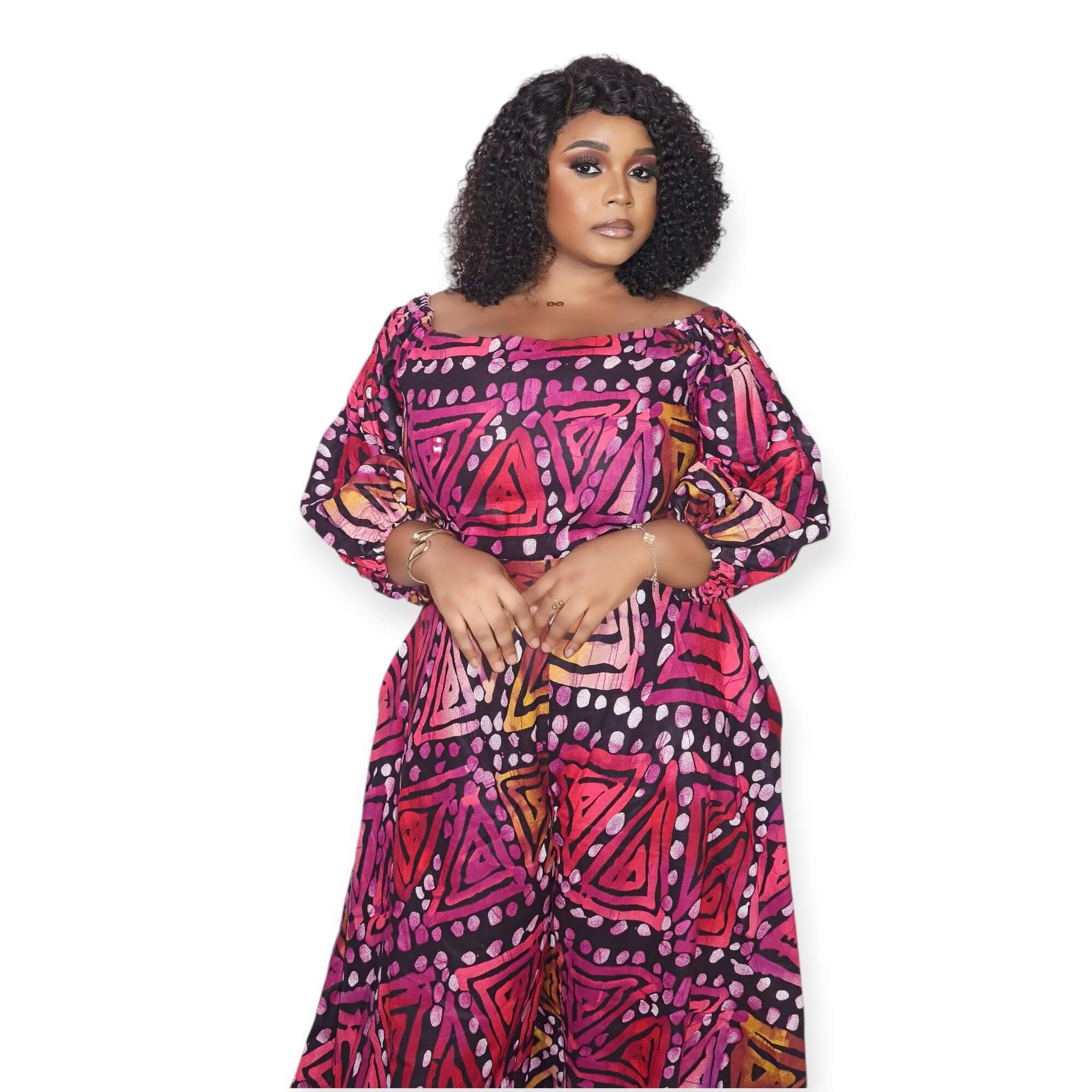 Peju - Afrikanischer Print Overall - Pink