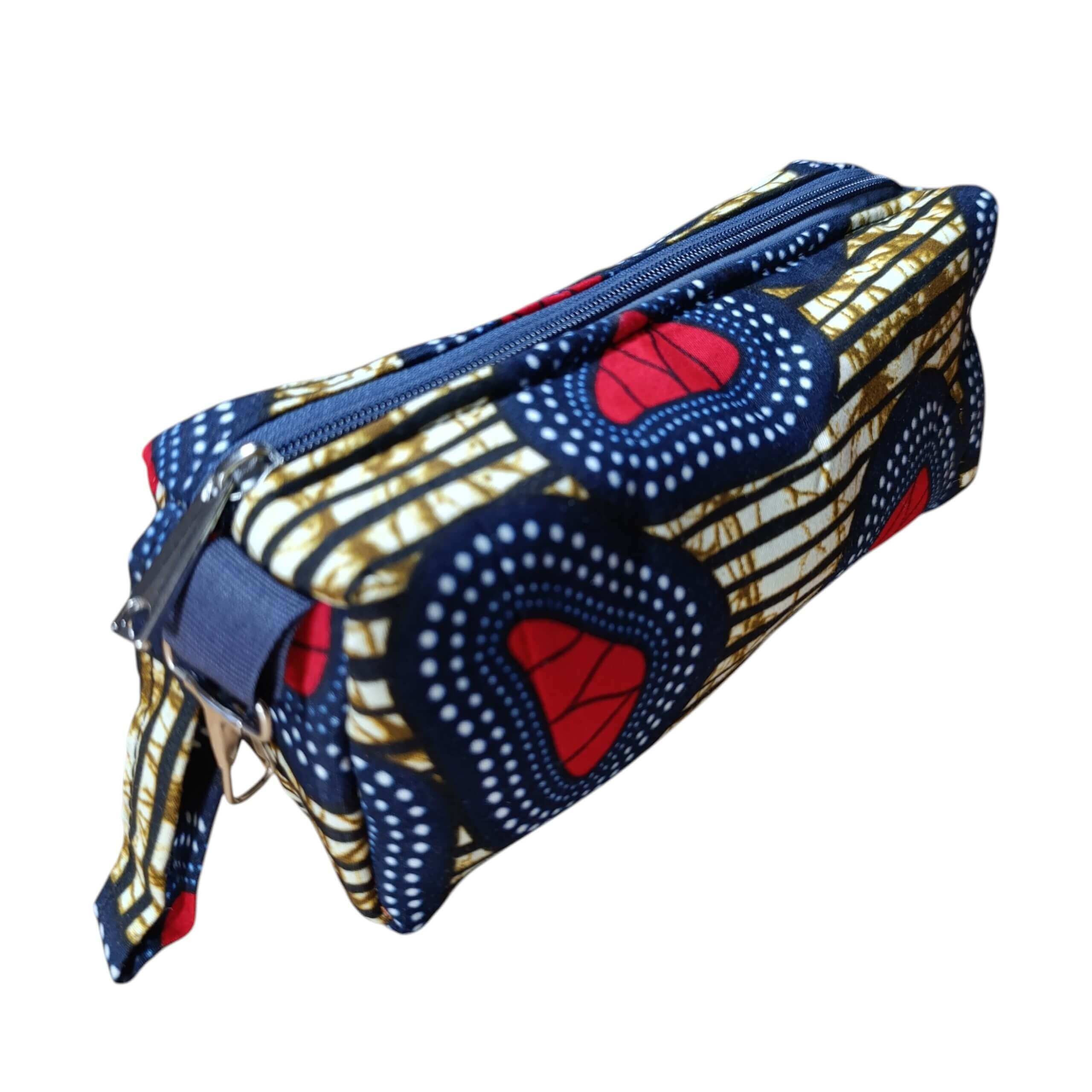 Afrikanischer Print Schlampermäppchen / Federmäppchen / Kosmetiktasche - Rot