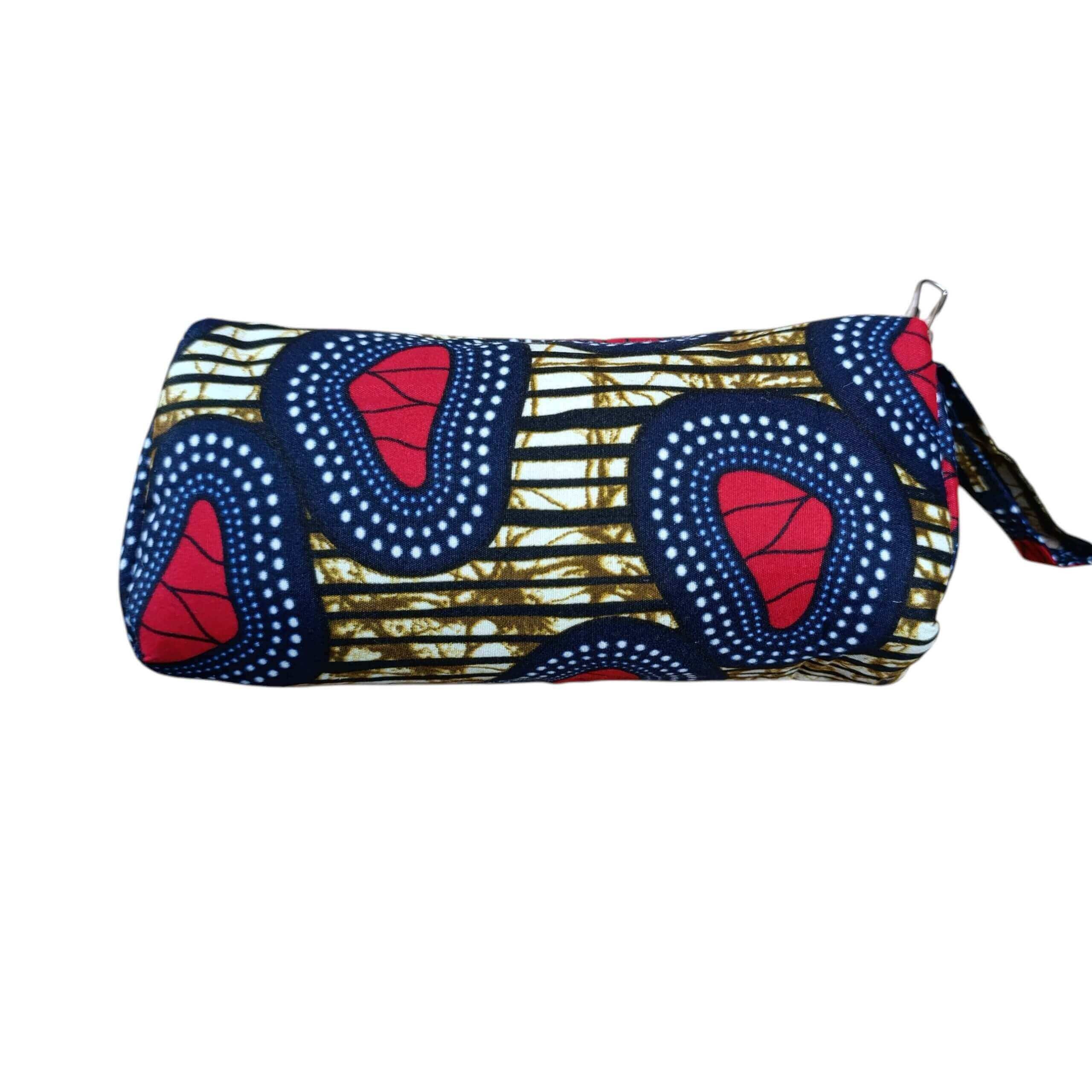 Afrikanischer Print Schlampermäppchen / Federmäppchen / Kosmetiktasche - Rot
