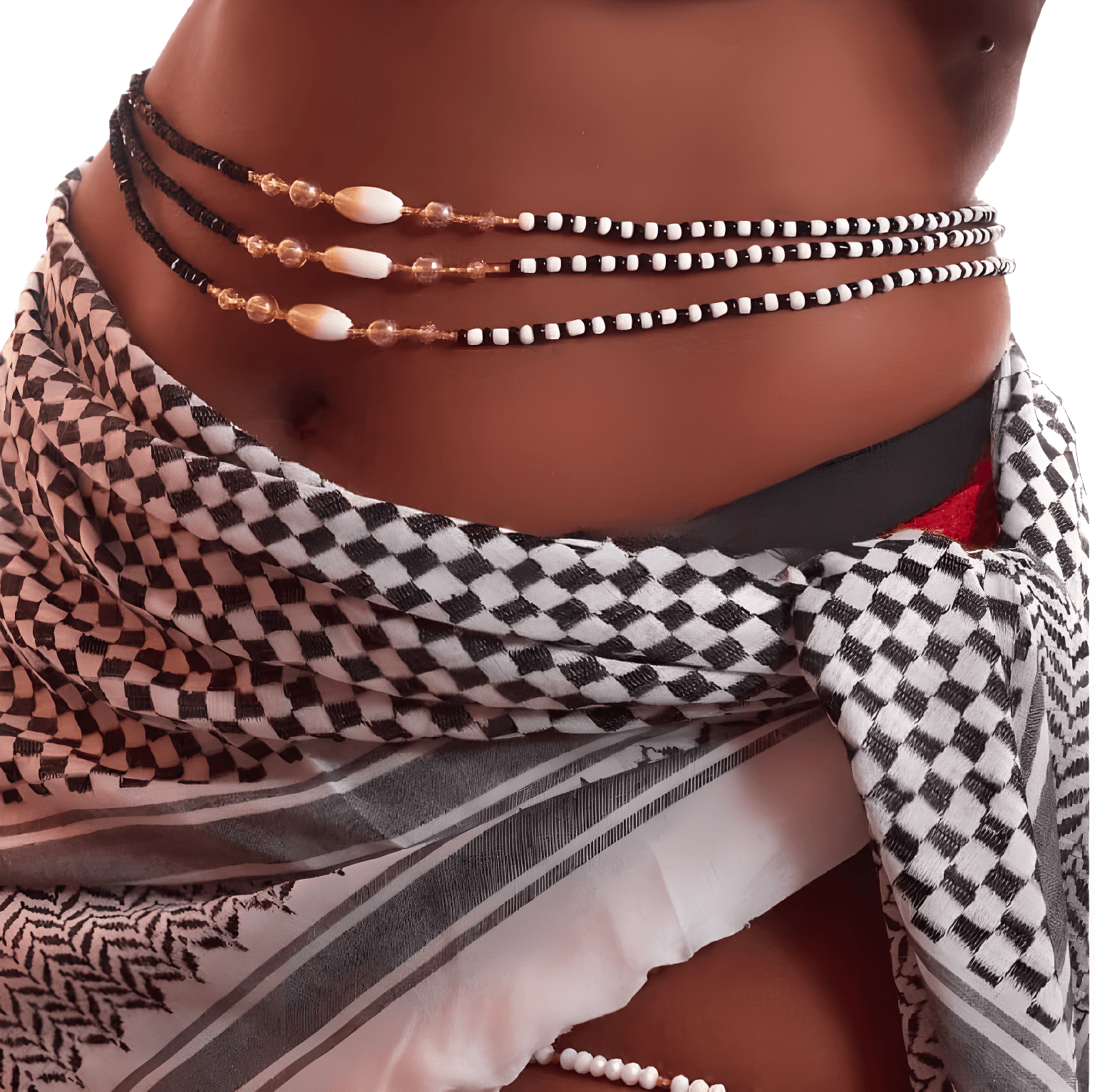 Adaobi - Afrikanische Taillenkette (Traditionelle nicht elastische Schnur)