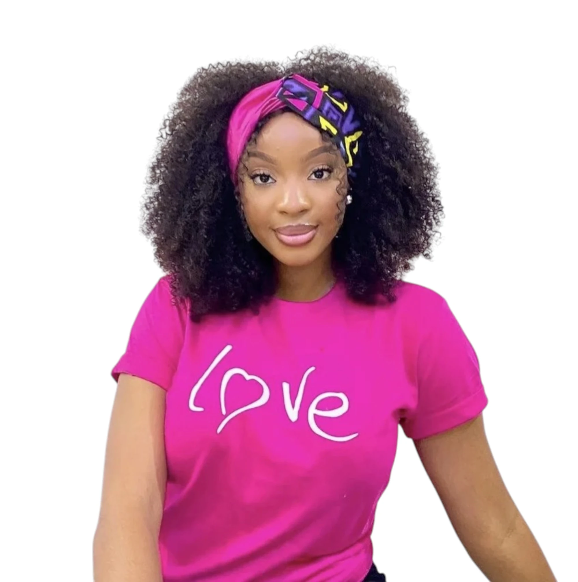 Kopfband in Afrikanischer Print - Pink