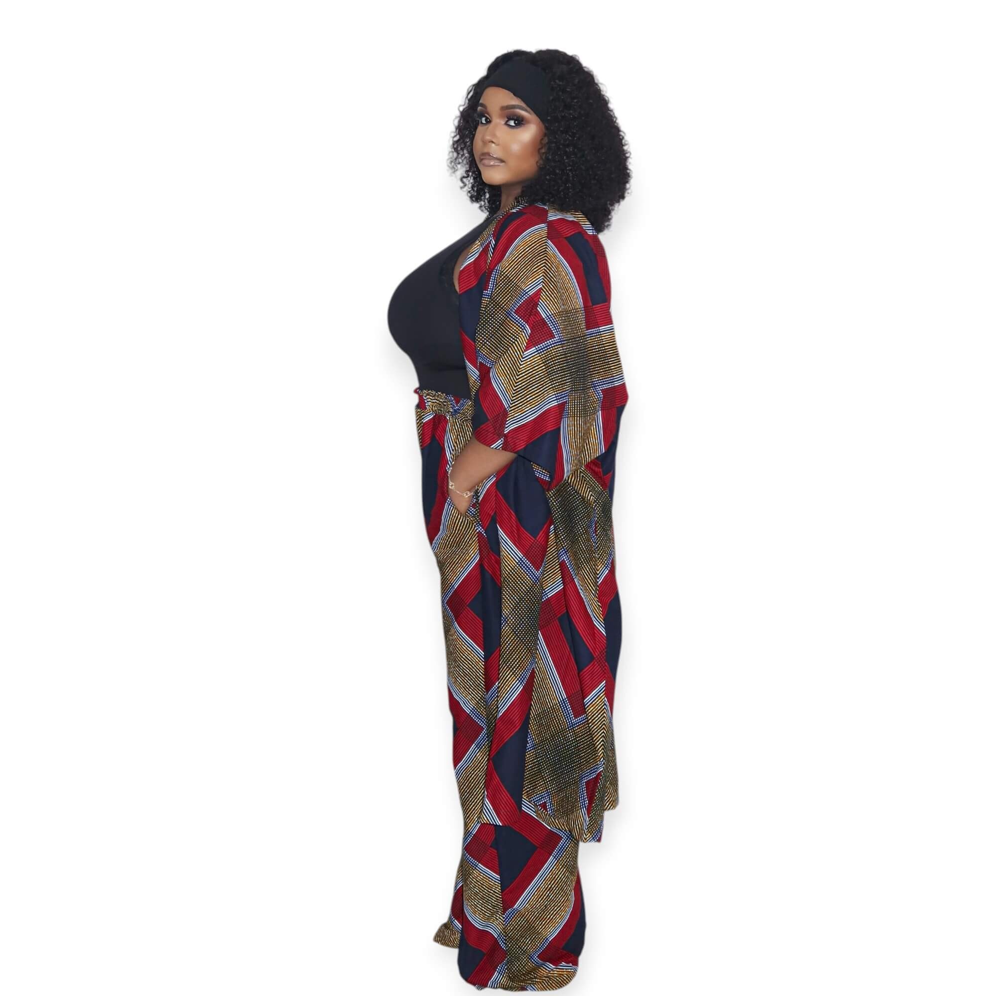 Bukola - Afrikanischer Print Kimono-Hosenset