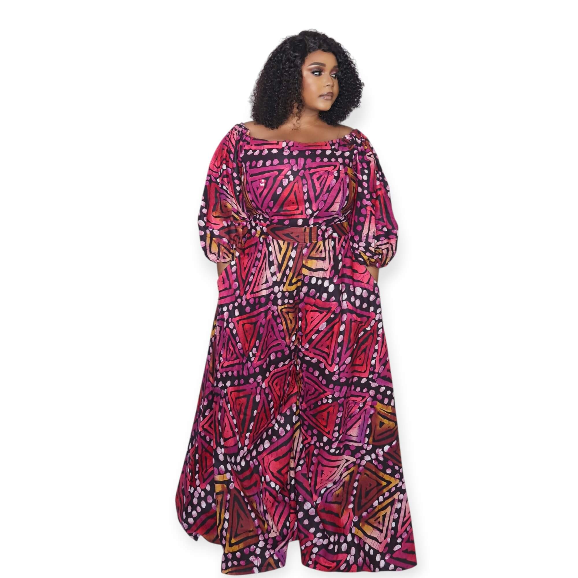 Peju - Afrikanischer Print Overall - Pink