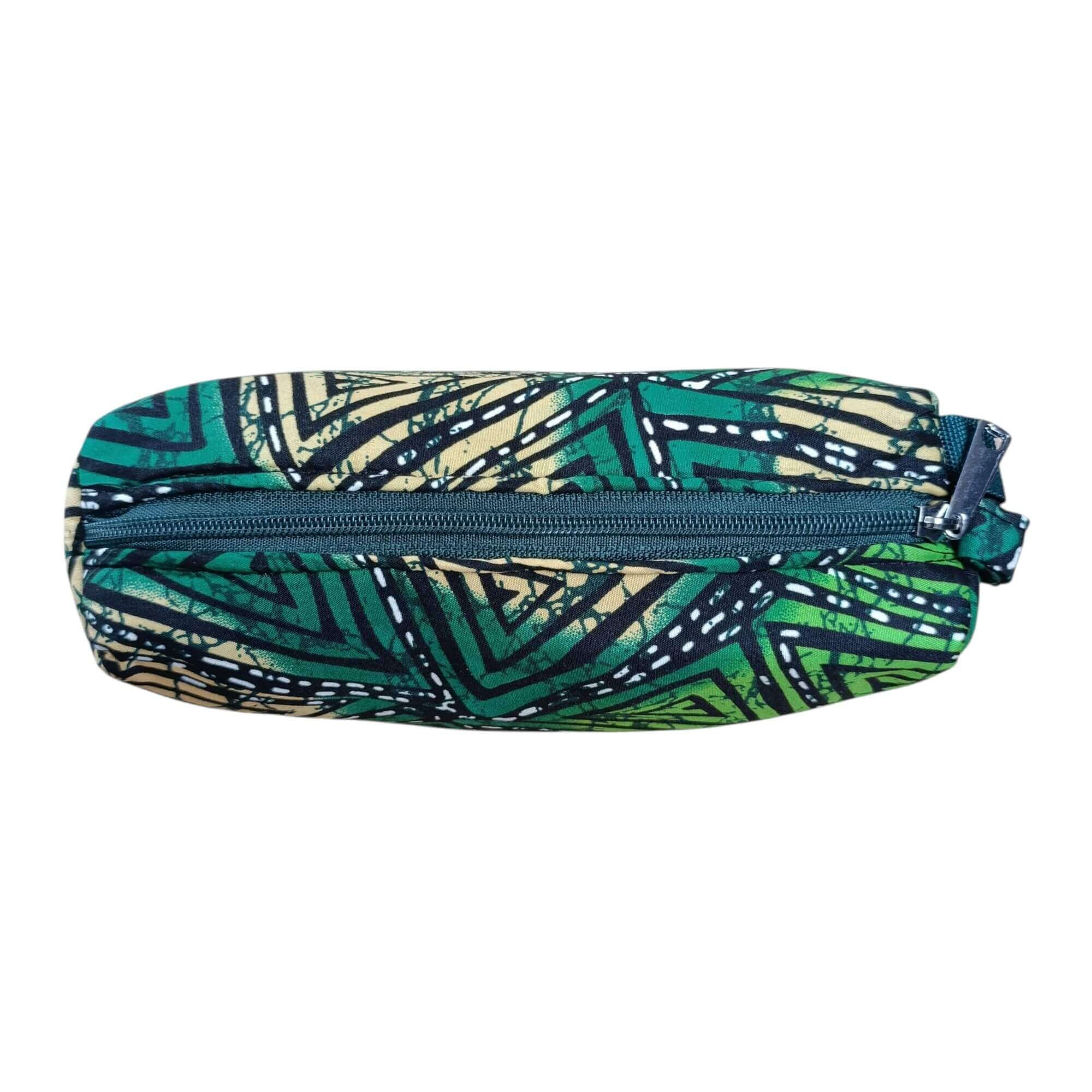 Afrikanischer Print Schlampermäppchen / Federmäppchen / Kosmetiktasche - Grün