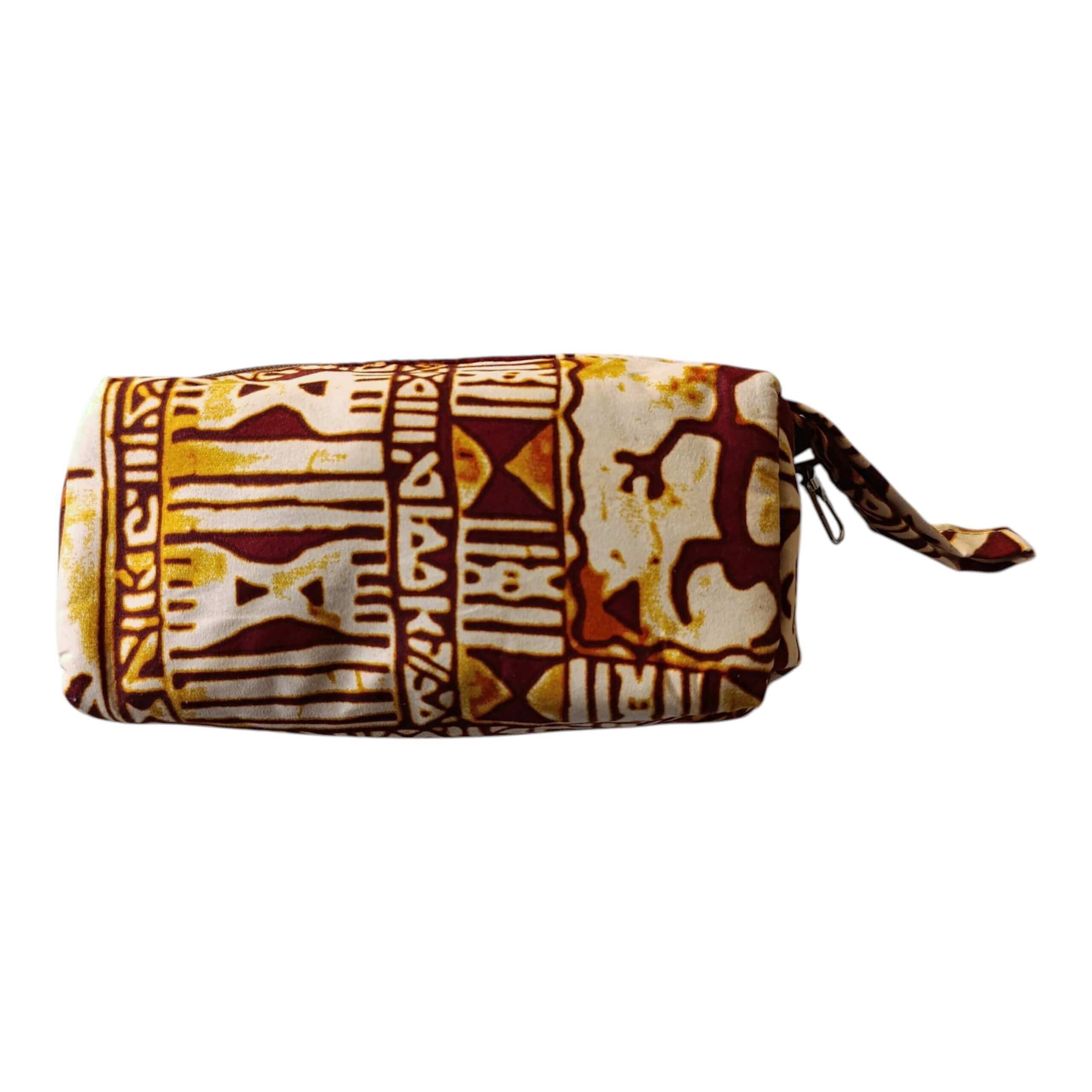Afrikanischer Print Schlampermäppchen / Federmäppchen / Kosmetiktasche - Braun
