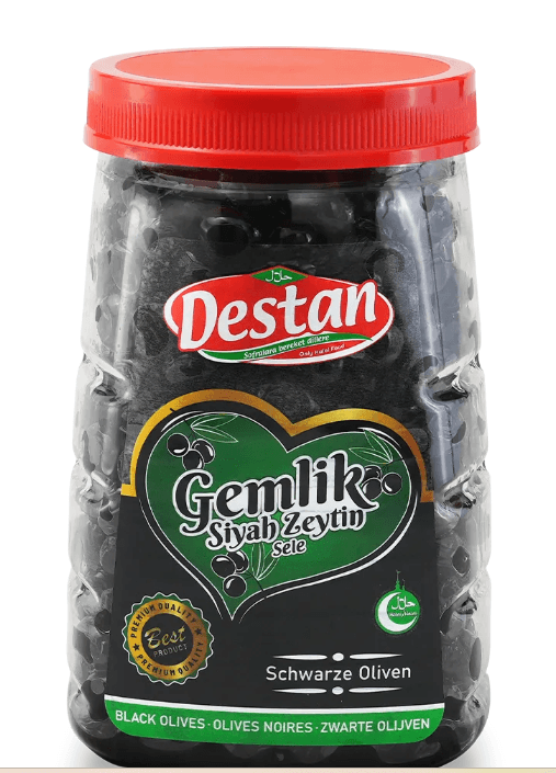 Destan gemlik siyah sele zeytin pet 600 gr