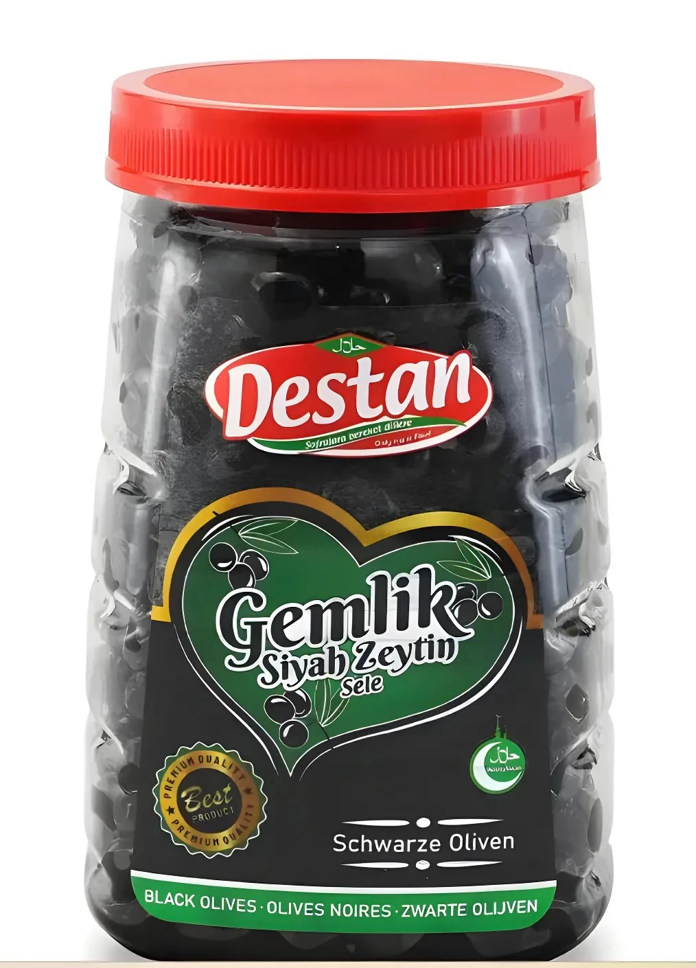 Destan gemlik siyah sele zeytin pet 600 gr