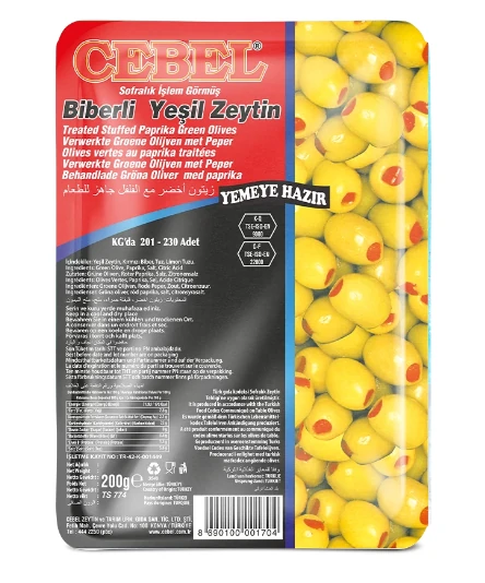 Cebel yesil zeytin biberli 200 gr vak