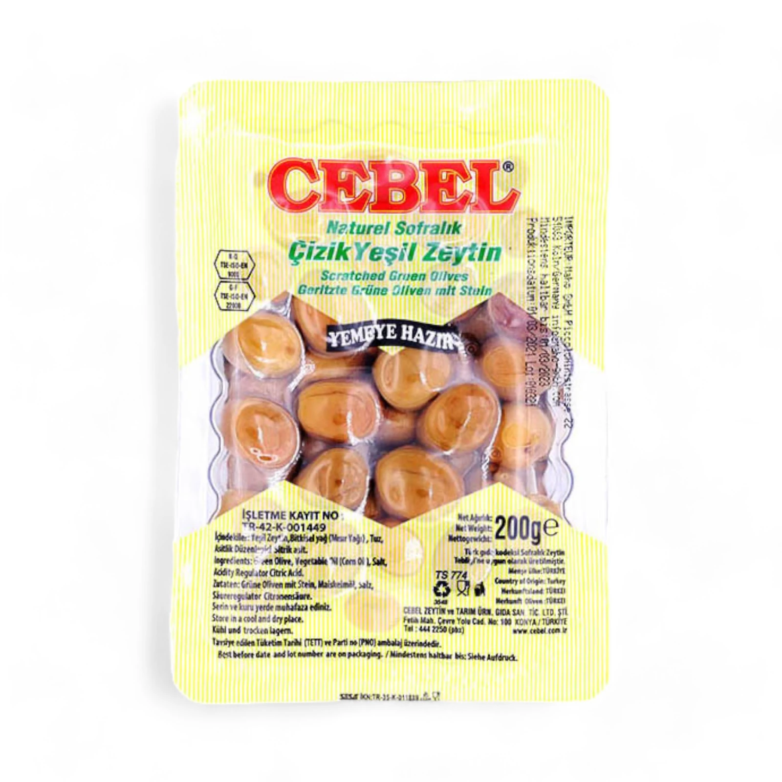 Cebel yesil zeytin cizik 200 gr vak