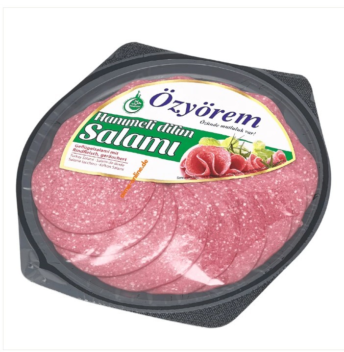 Özyörem Geflügelsalami mit Rindfleisch (Geräuchert)-Hanimeli Dilim Salami 80 gr