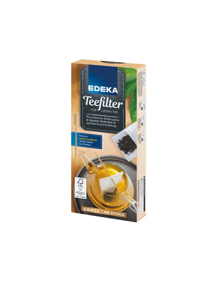 Edeka Teefilter mit Bambusstick Gross