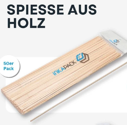 Spieß aus holz 300x4 mm 100er pack