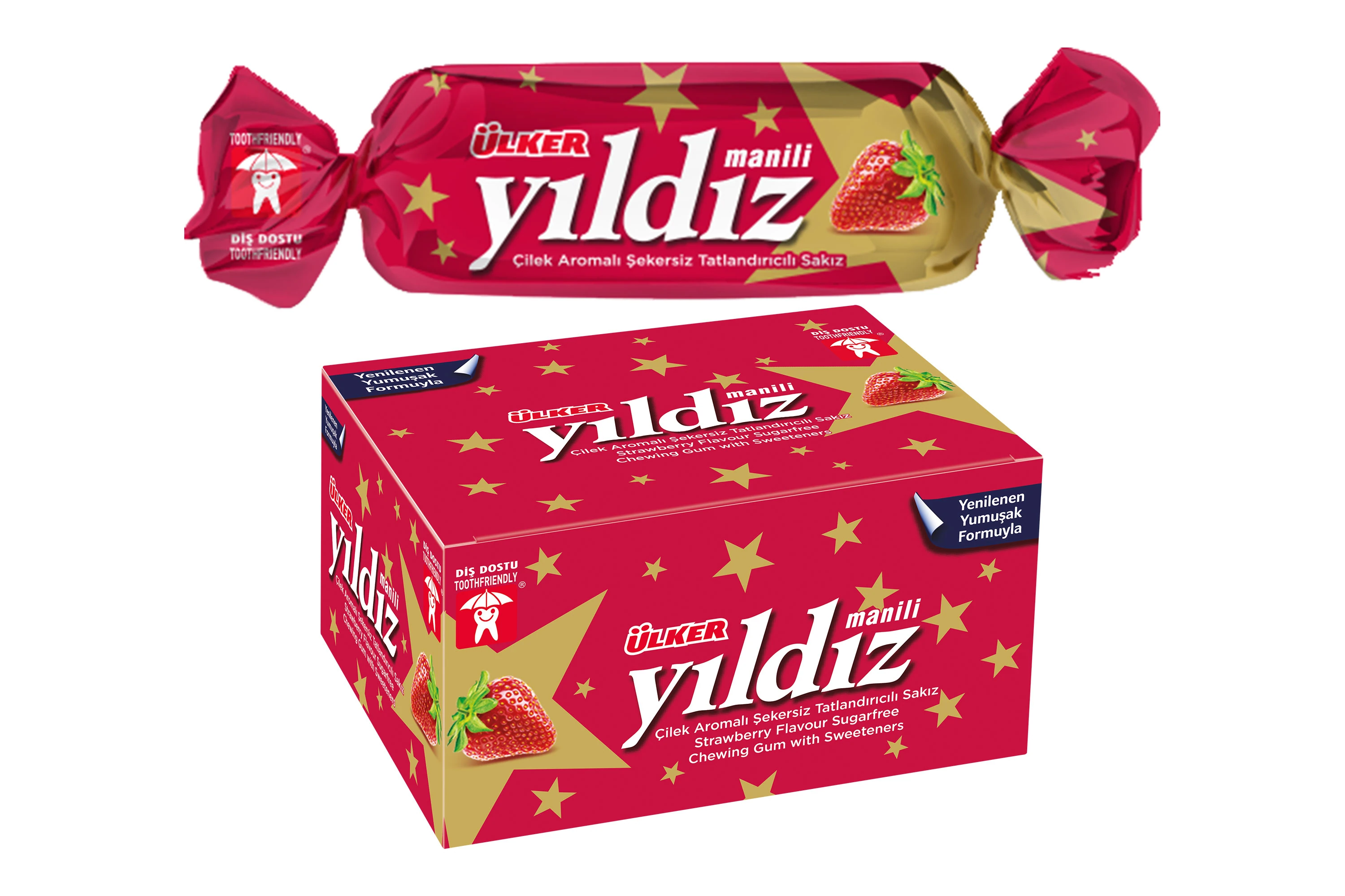 Ülker yildiz cilekli sekersiz sakiz 76 g