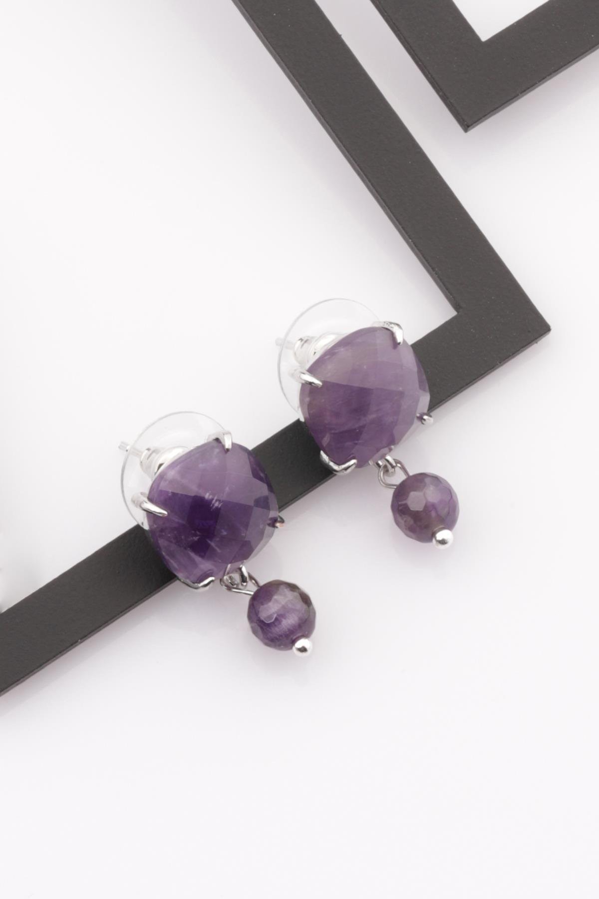 Amethyst Naturstein Ohrringe (KP-0048)