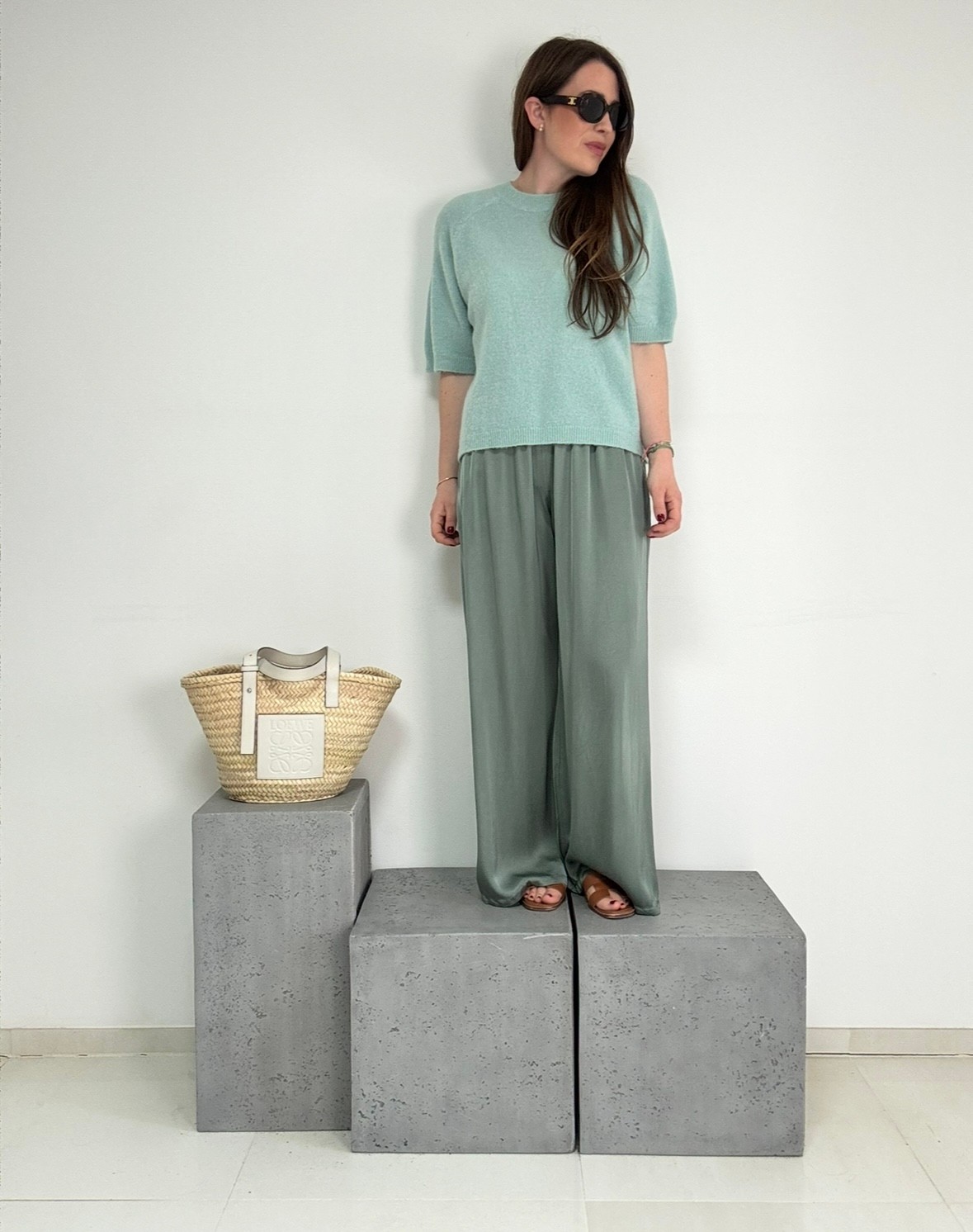 Satinhose - Salbei