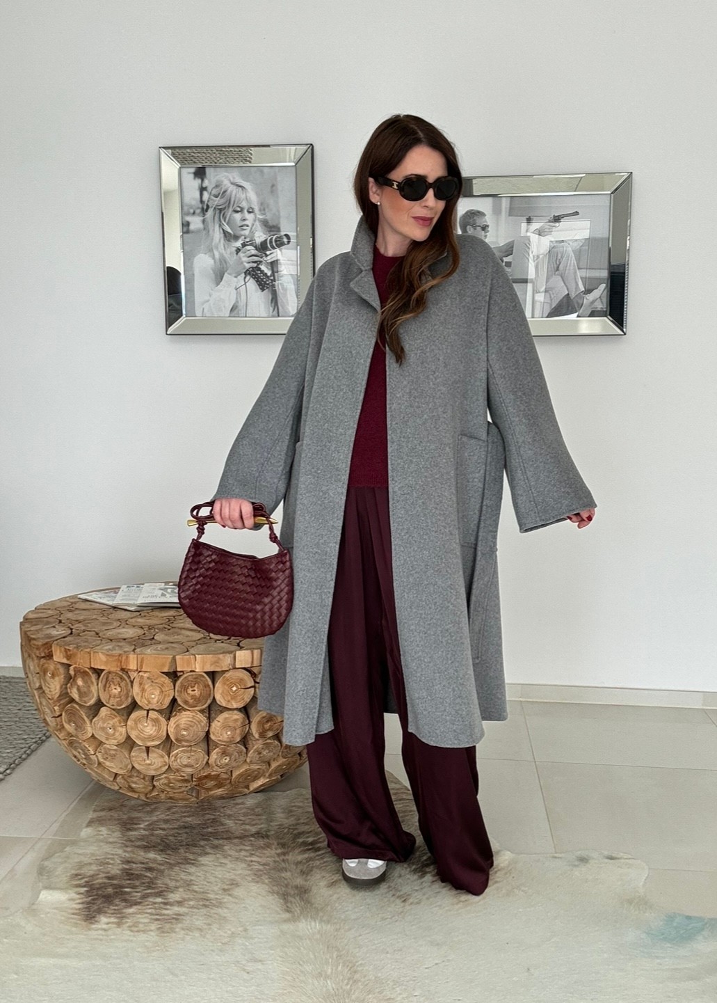 Oversize Wollmantel - Grau