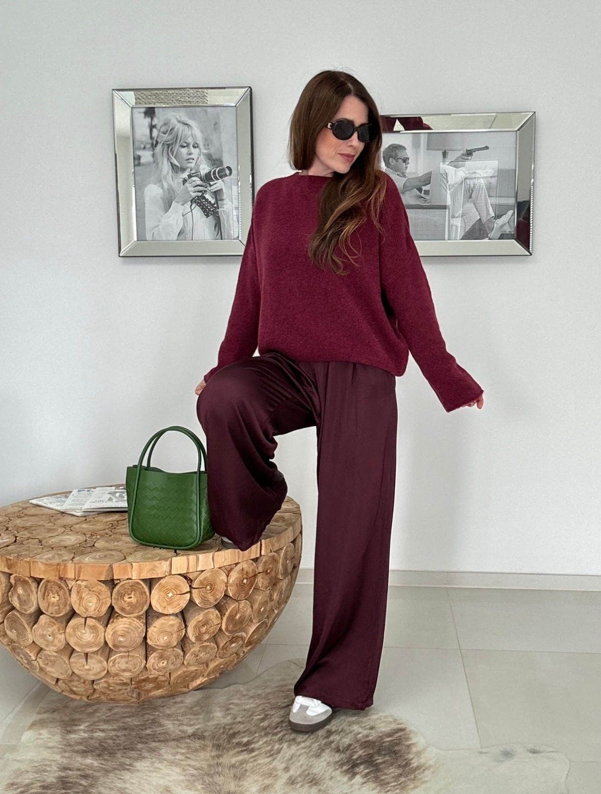 Baby-Alpaka Pullover - Bordeaux