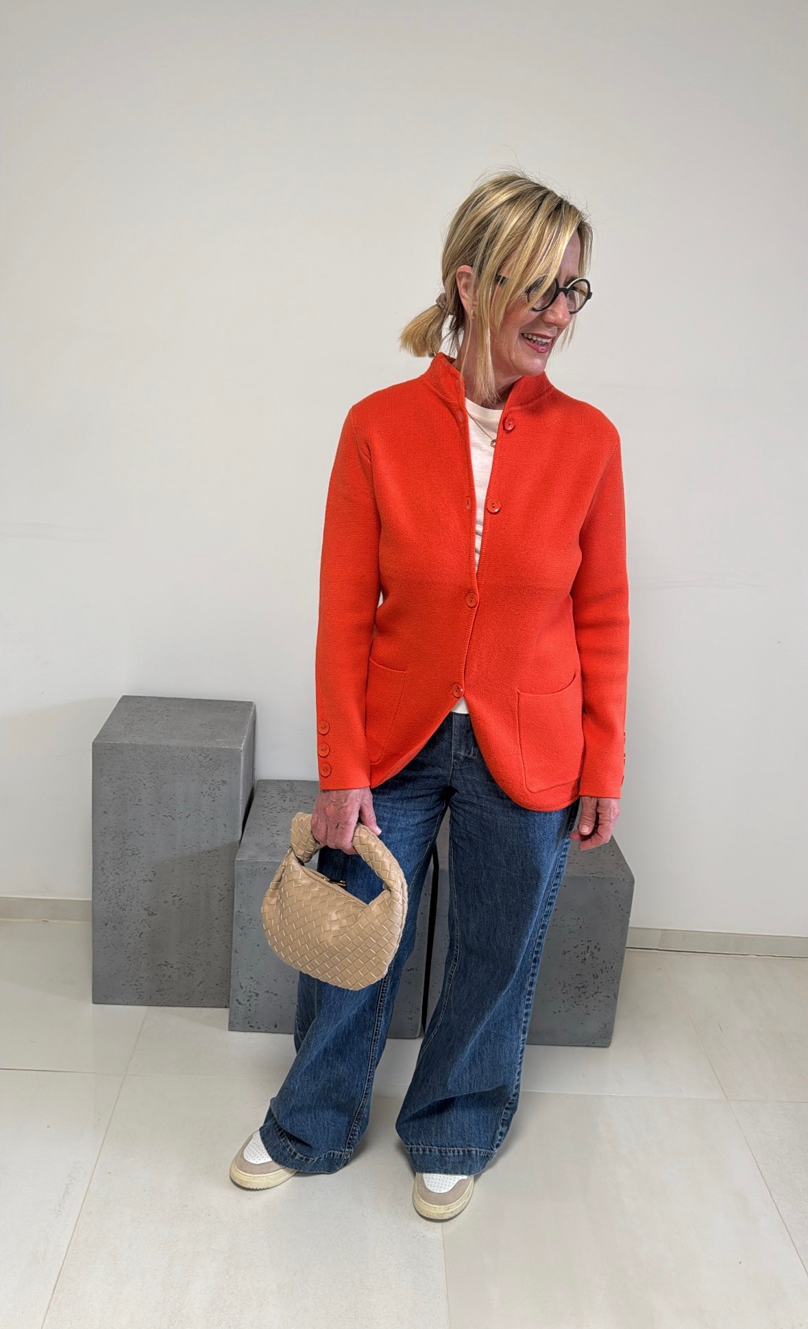 Strickblazer - Orange