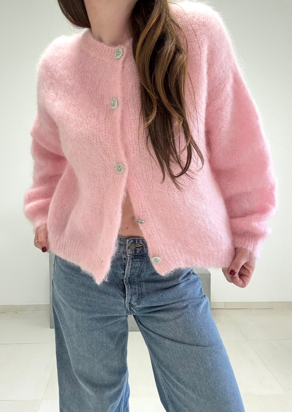 Mohair-Cardigan - Rosa
