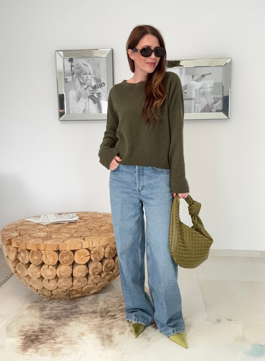 Baby-Alpaka Pullover - Oliv