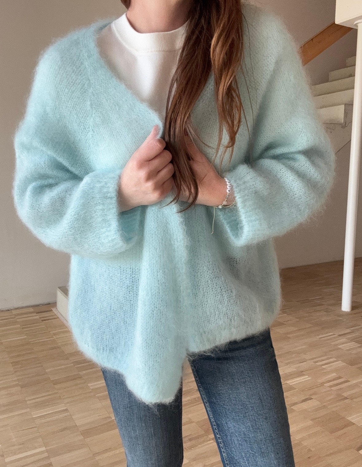 Mohair Cardigan - Salbei (hell)