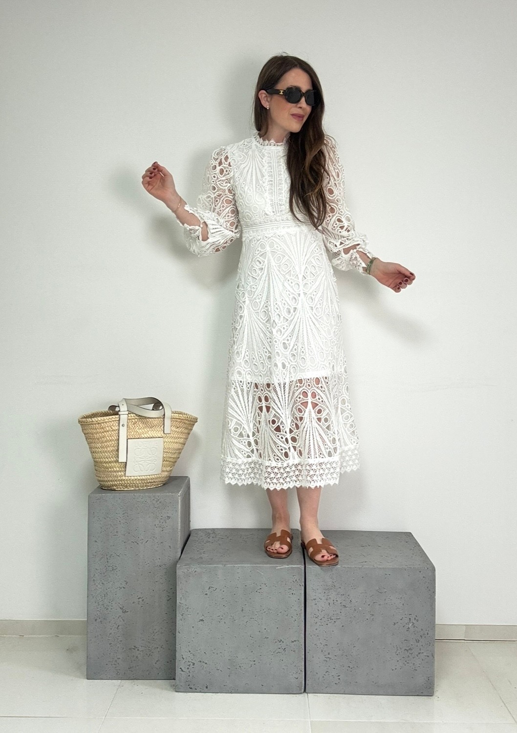 Maxi-Häkelkleid - Weiß