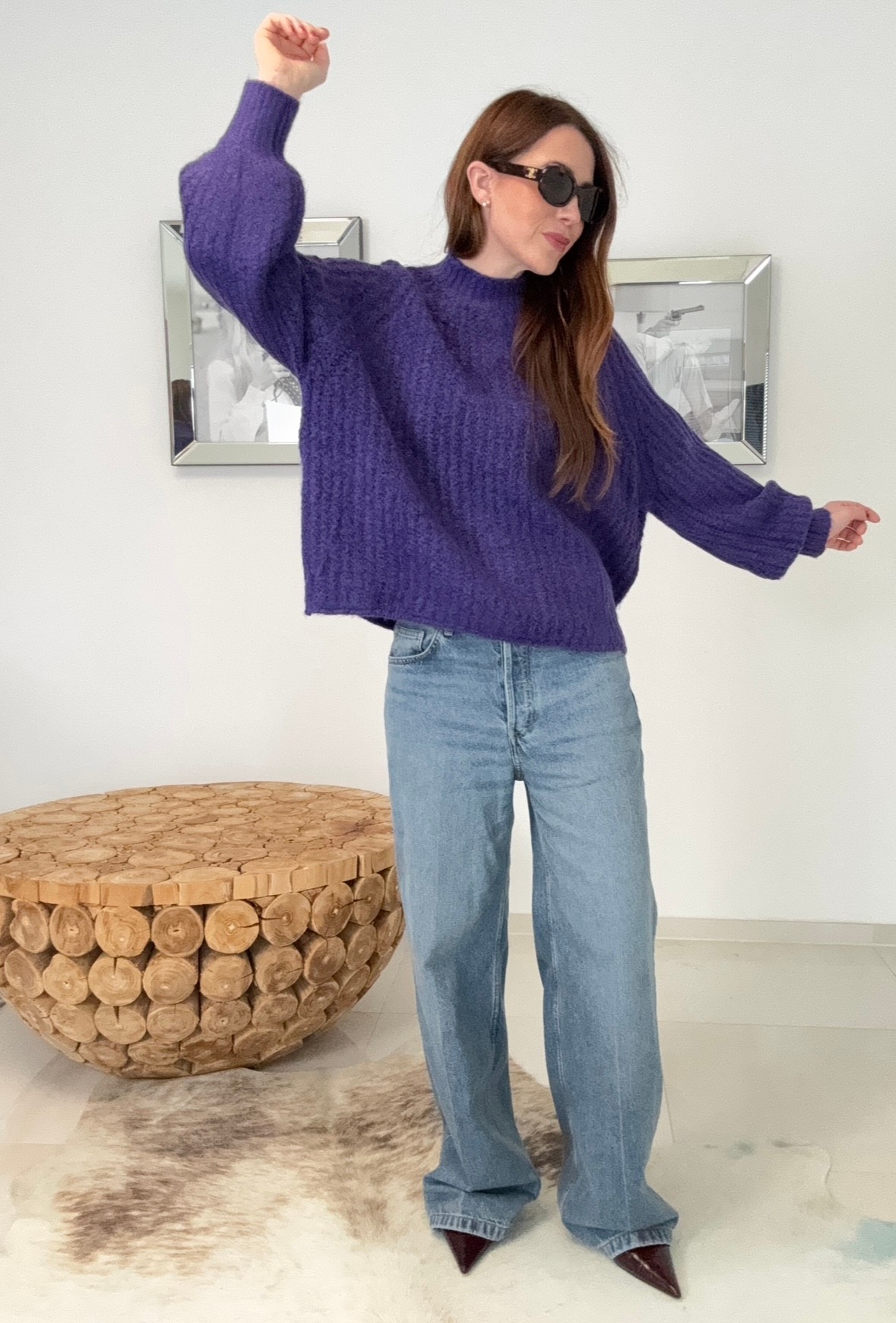 Strickpullover - Lila