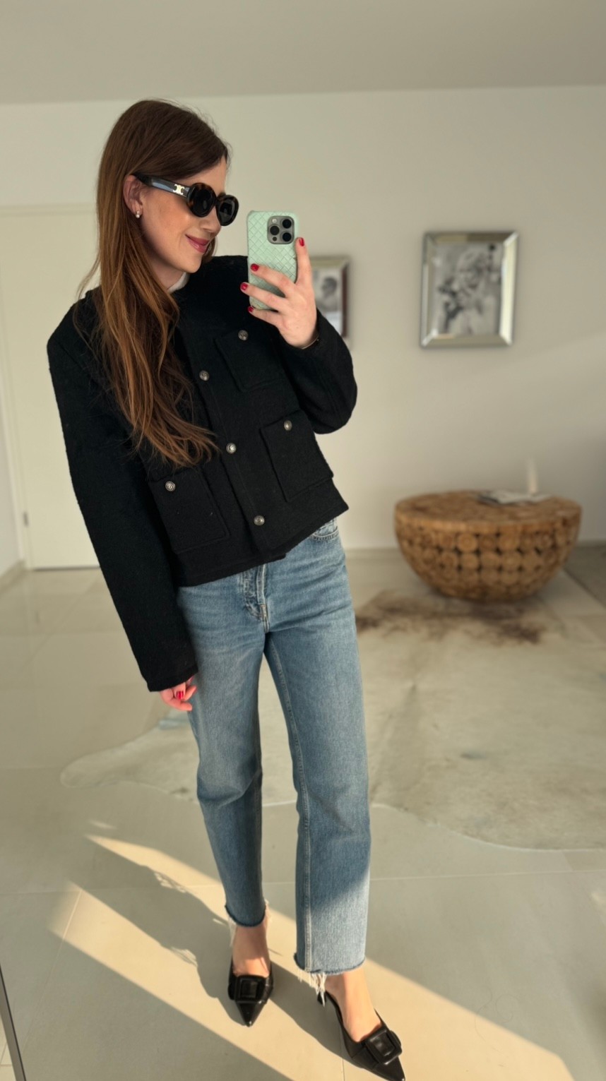 BOUCLE JACKE - SCHWARZ